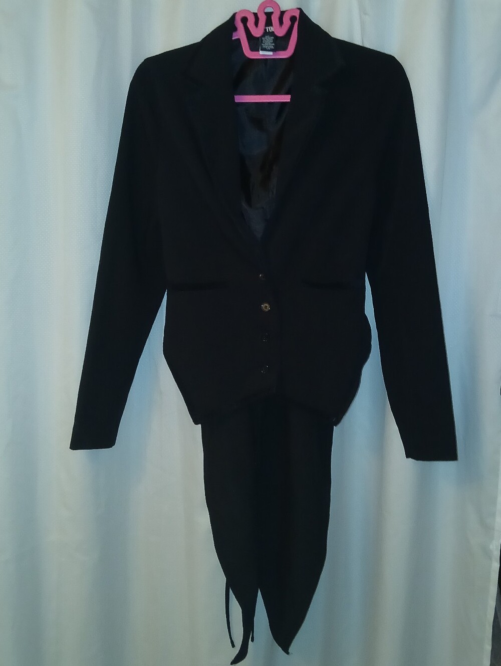 Hot Topic Black Blazer w/ Long Tailcoat & Corset Back, Size L Women's